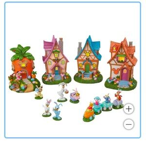 Disney 13 piece holiday Easter village set with lights and music new